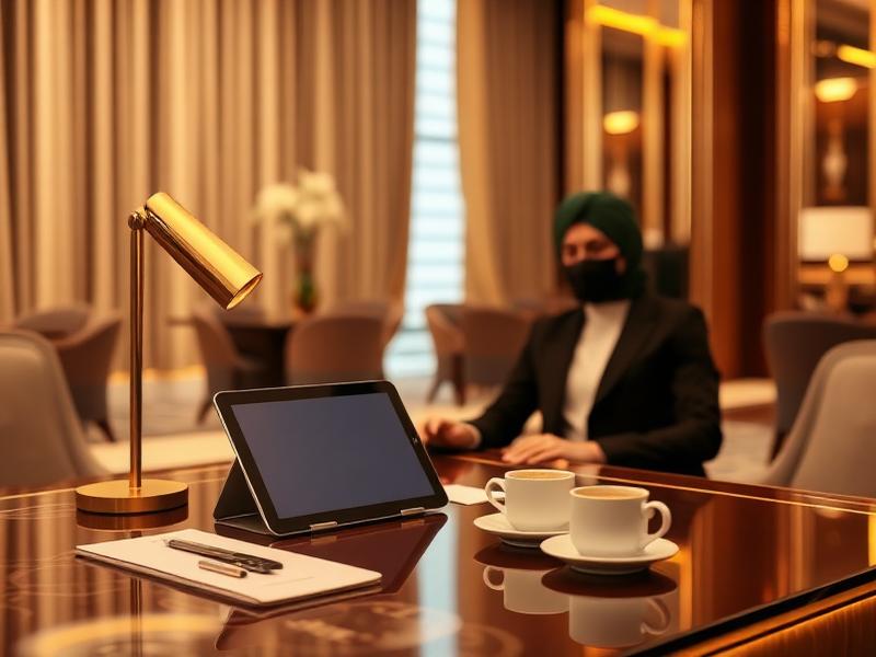 SETTRA concierge handing keys to a client at a luxury Dubai lobby